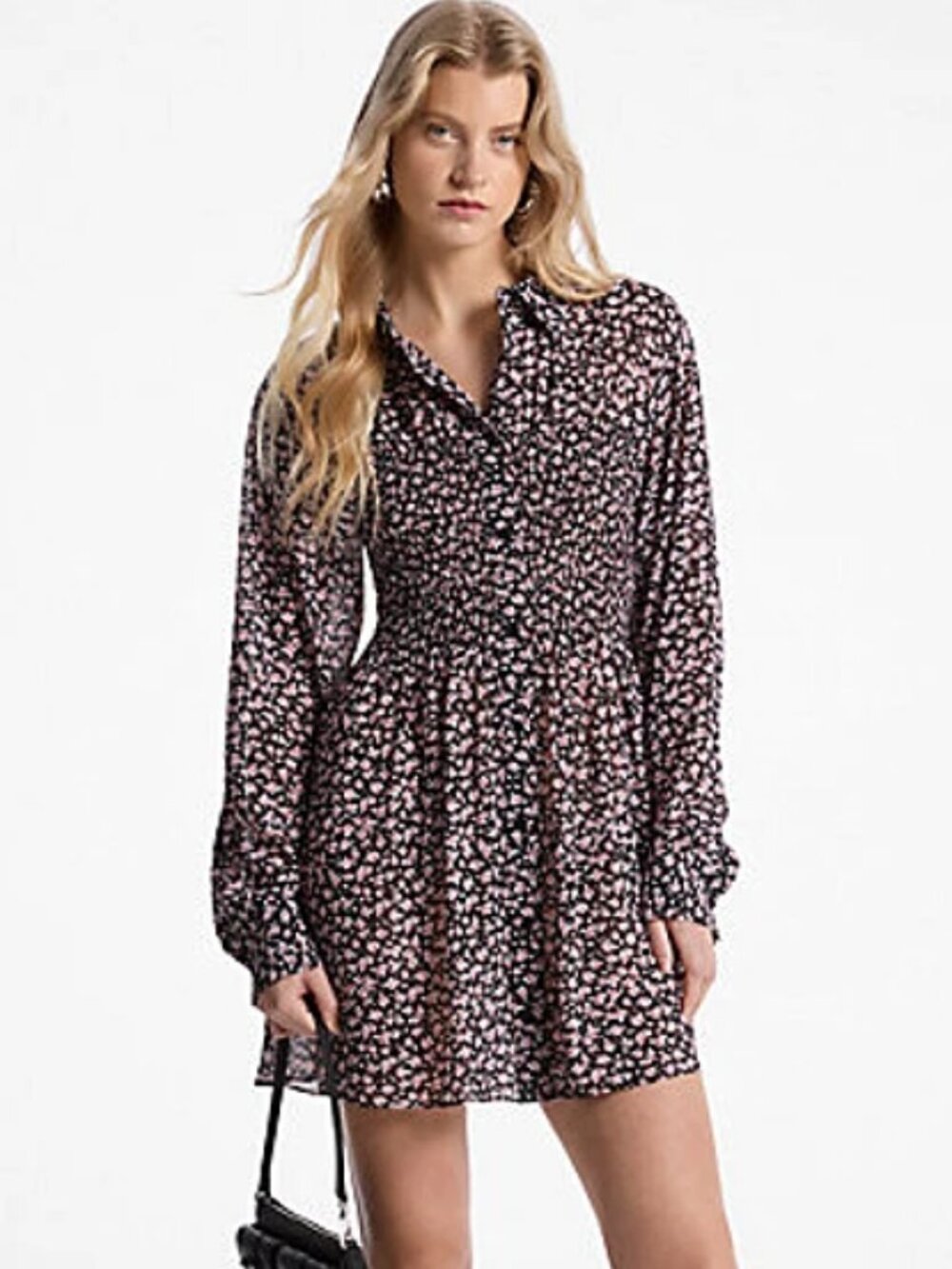 Michael Kors Georgette Smock Floral Dress - NEW
